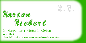 marton nieberl business card