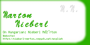 marton nieberl business card